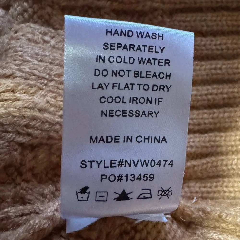 Mustard Cable Knit Ruffle Sweater - Chunky Cozy Fall Pullover - Women’s XL - Picture 10 of 10